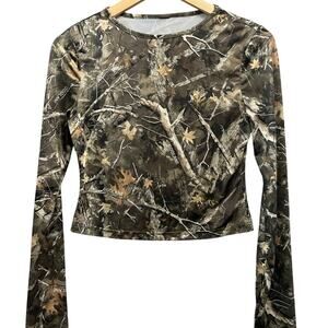 Coolane Camo Print Long Sleeve Athletic Top Size Medium
